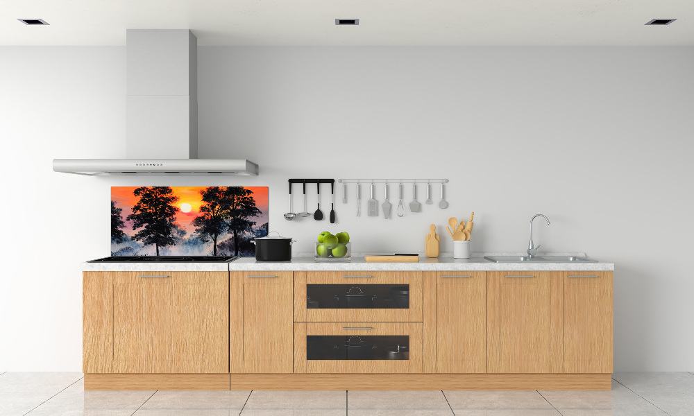 Kitchen splashback panel Sunset forest