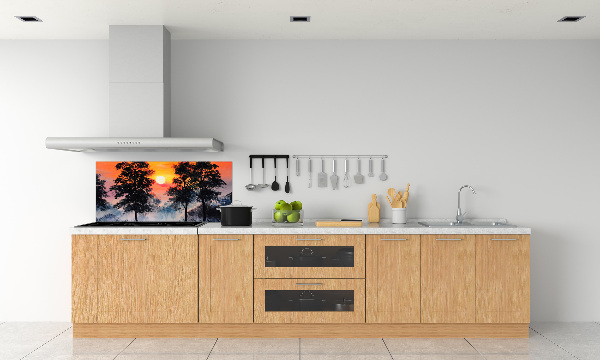 Kitchen splashback panel Sunset forest