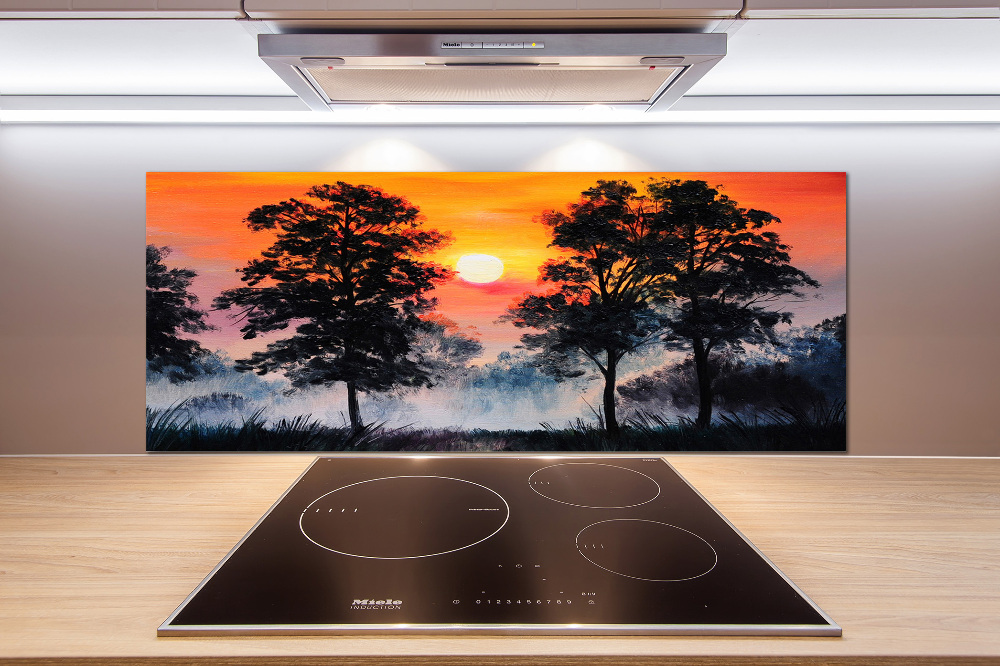 Kitchen splashback panel Sunset forest