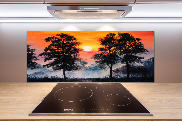 Kitchen splashback panel Sunset forest