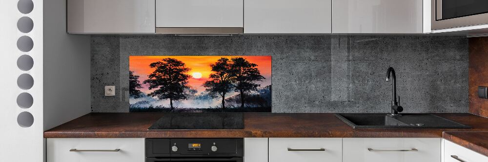 Kitchen splashback panel Sunset forest