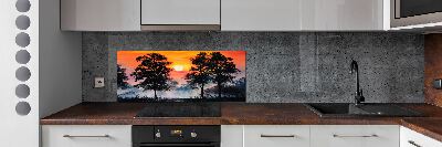 Kitchen splashback panel Sunset forest