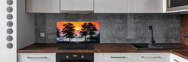 Kitchen splashback panel Sunset forest