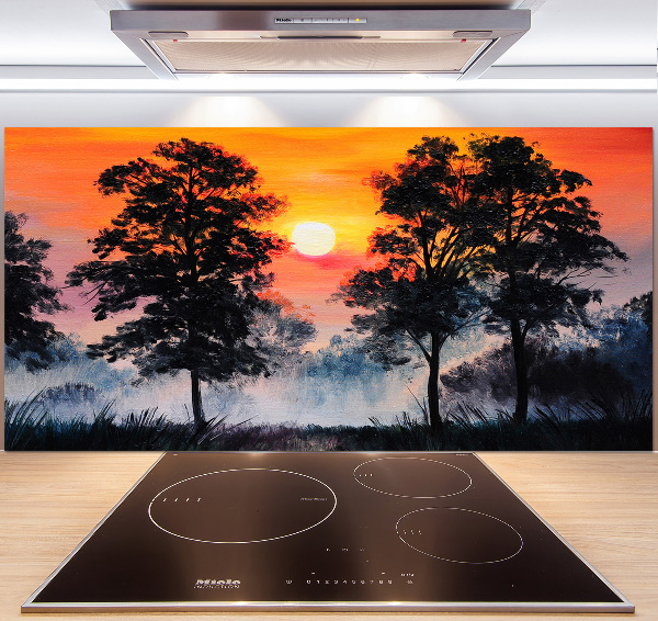 Kitchen splashback panel Sunset forest