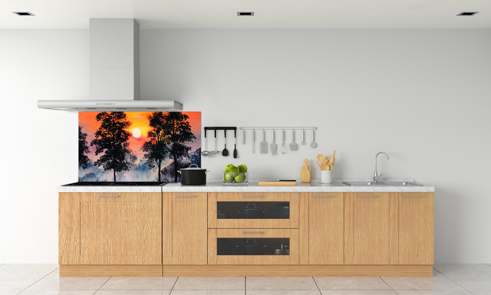 Kitchen splashback panel Sunset forest