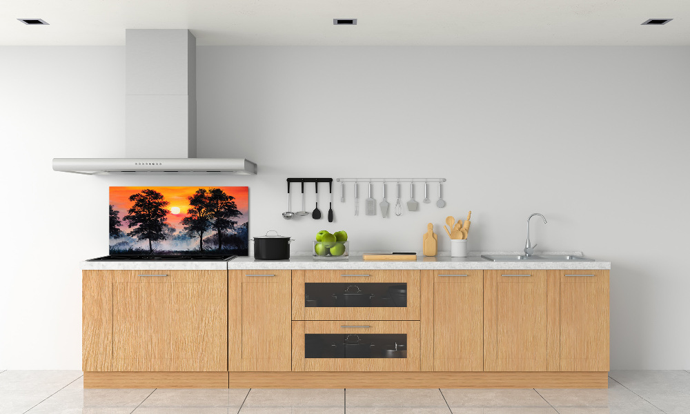 Kitchen splashback panel Sunset forest