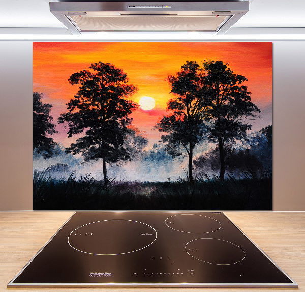 Kitchen splashback panel Sunset forest