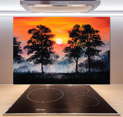 Kitchen splashback panel Sunset forest