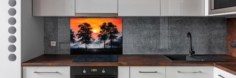 Kitchen splashback panel Sunset forest