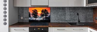 Kitchen splashback panel Sunset forest