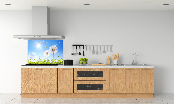 Kitchen wall panels dandelions