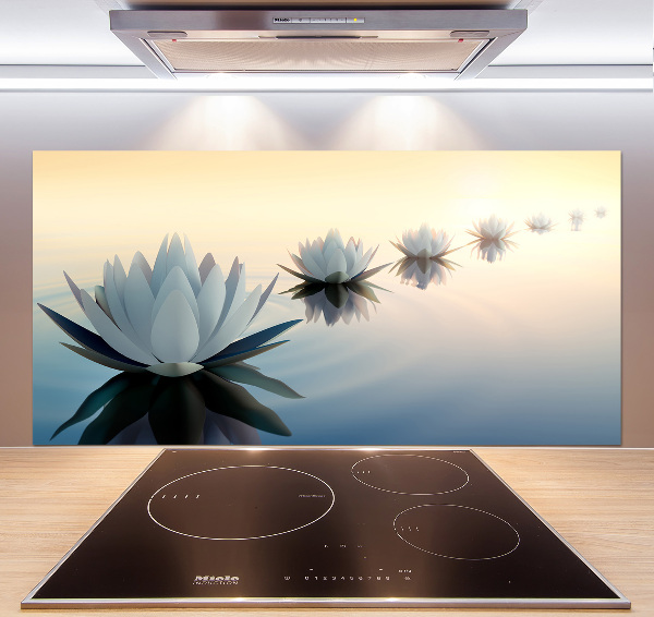 Kitchen splashback Lotos flowers