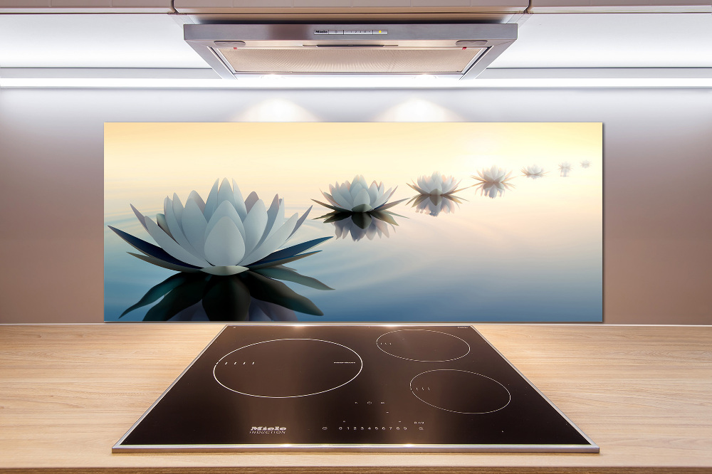 Kitchen splashback Lotos flowers