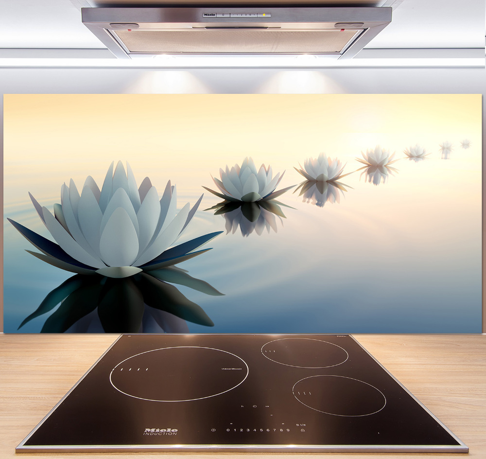 Kitchen splashback Lotos flowers