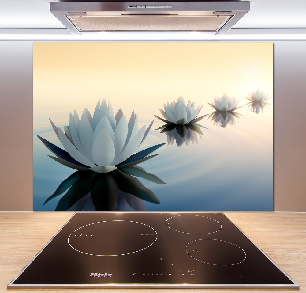 Kitchen splashback Lotos flowers