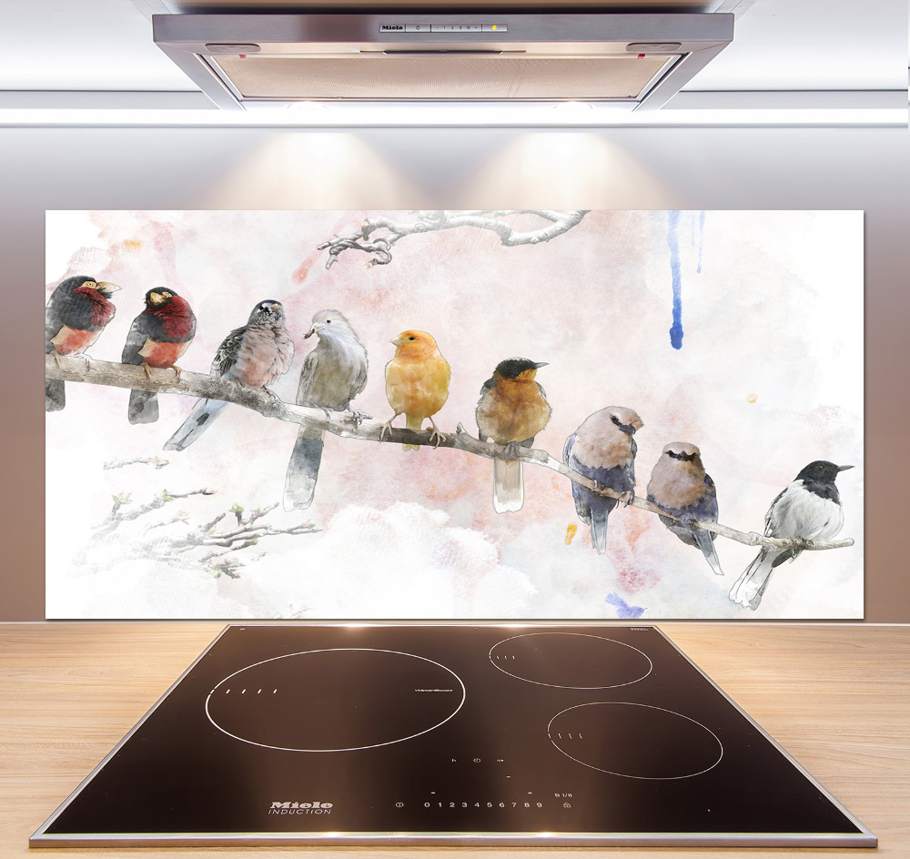 Cooker splashback Birds on the branch