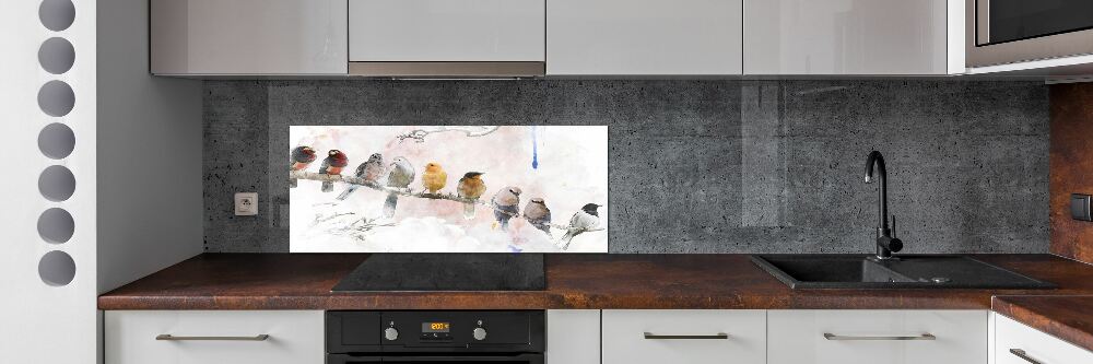 Cooker splashback Birds on the branch