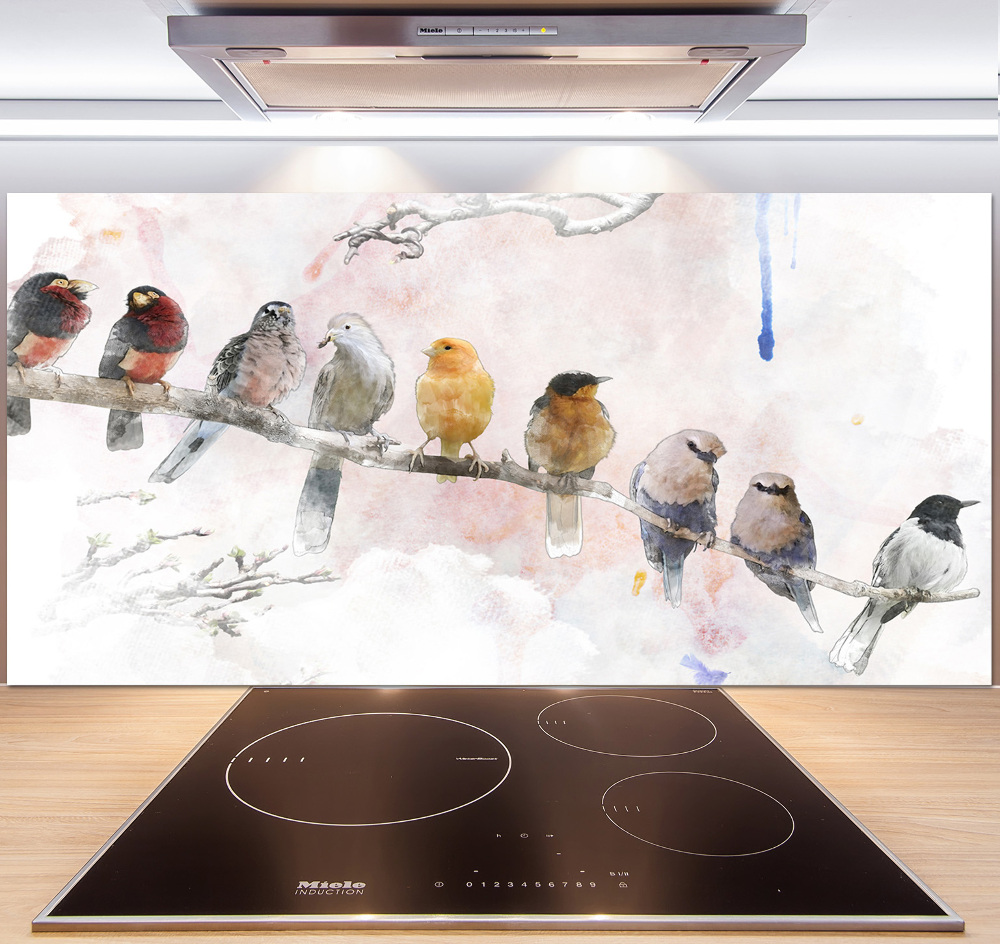 Cooker splashback Birds on the branch