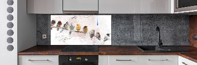 Cooker splashback Birds on the branch