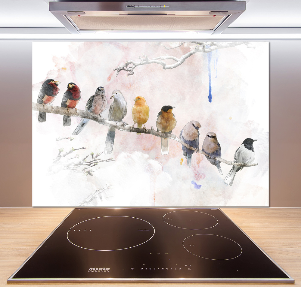 Cooker splashback Birds on the branch