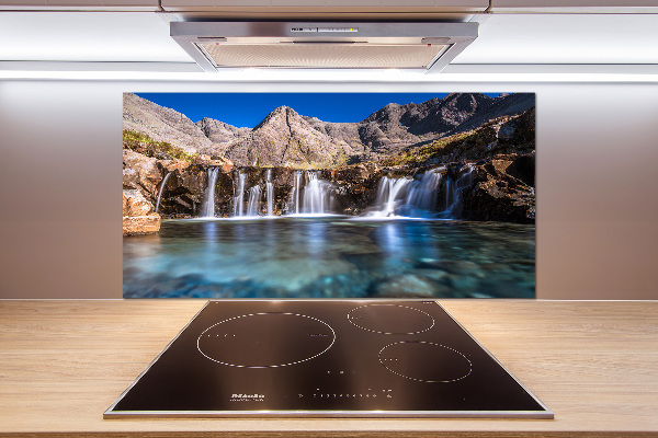 Glass splashback Waterfall in the mountains