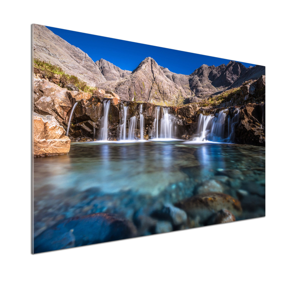 Glass splashback Waterfall in the mountains