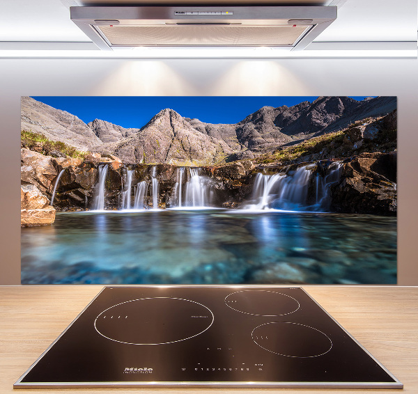 Glass splashback Waterfall in the mountains