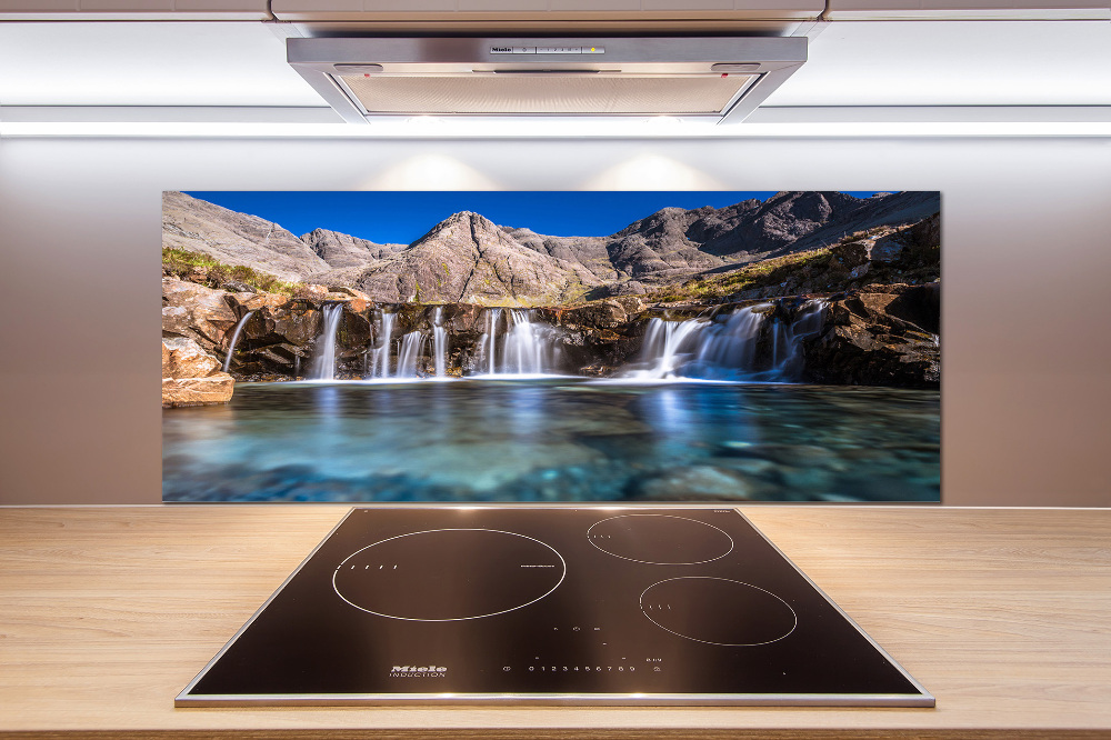 Glass splashback Waterfall in the mountains