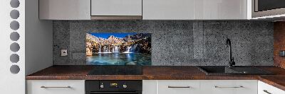 Glass splashback Waterfall in the mountains