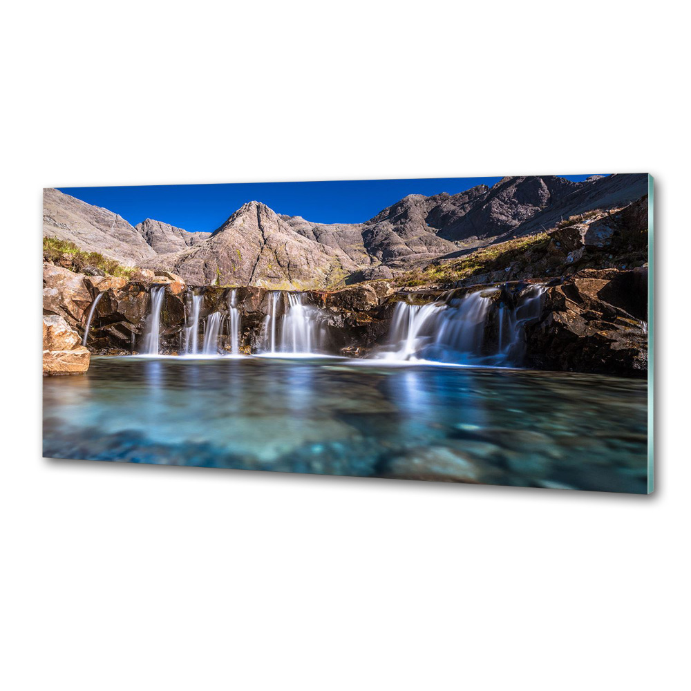 Glass splashback Waterfall in the mountains