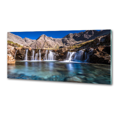 Glass splashback Waterfall in the mountains