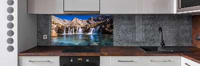 Glass splashback Waterfall in the mountains