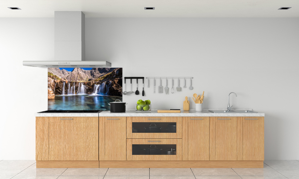 Glass splashback Waterfall in the mountains