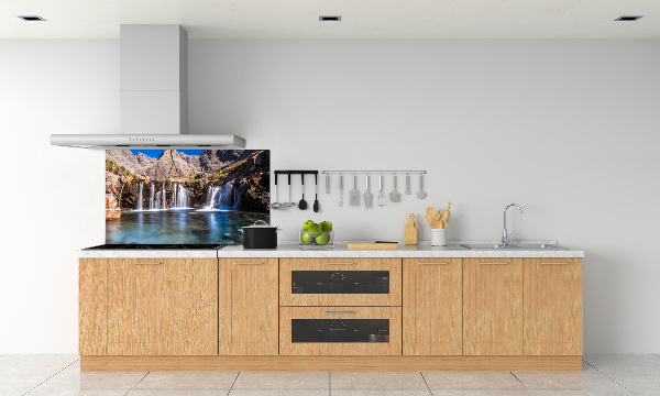 Glass splashback Waterfall in the mountains