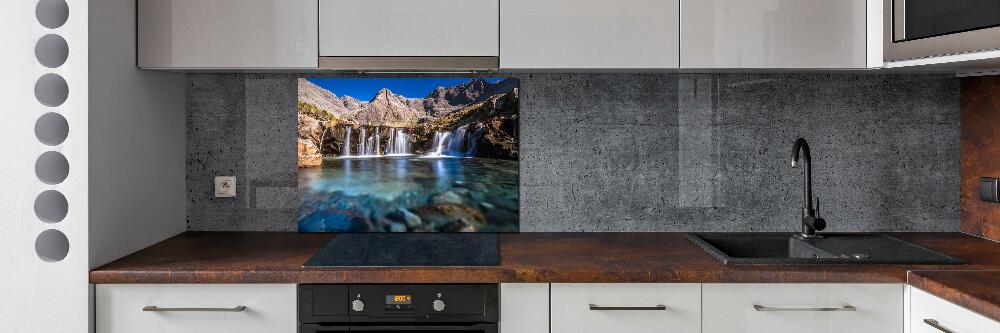 Glass splashback Waterfall in the mountains