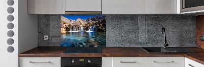 Glass splashback Waterfall in the mountains