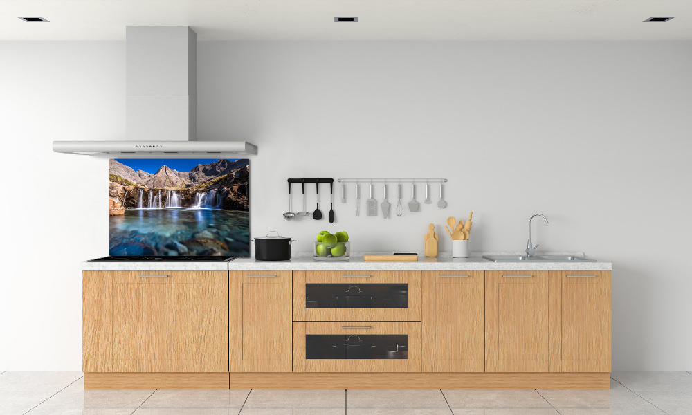 Glass splashback Waterfall in the mountains