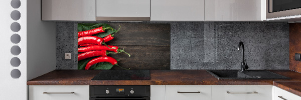 Cooker splashback Chilli peppers