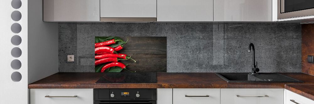 Cooker splashback Chilli peppers