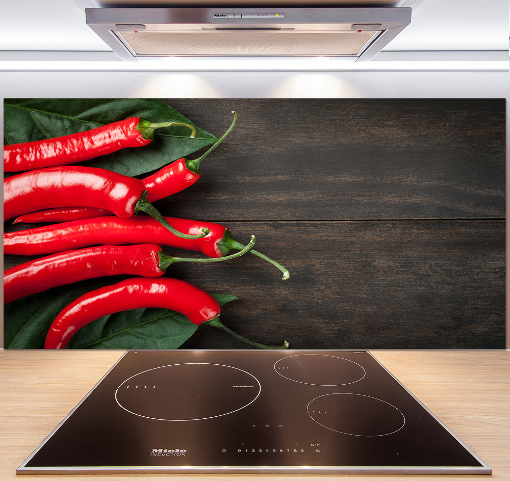 Cooker splashback Chilli peppers