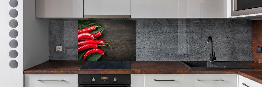 Cooker splashback Chilli peppers