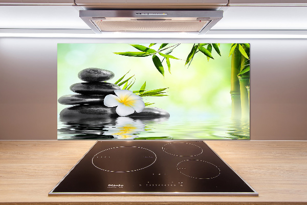 Hob splashback Plumeria and bamboo