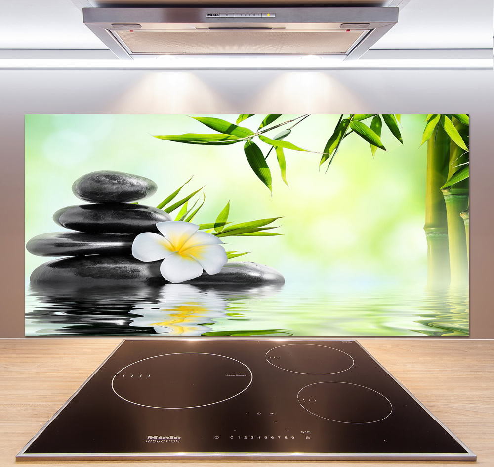 Hob splashback Orchid and bamboo