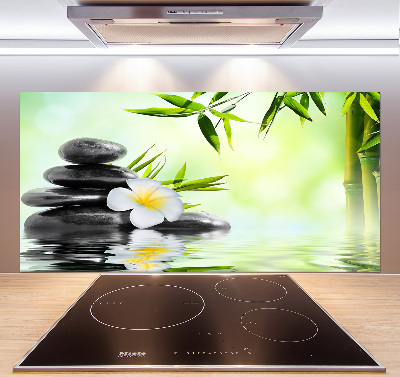 Hob splashback Orchid and bamboo