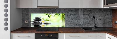 Hob splashback Orchid and bamboo