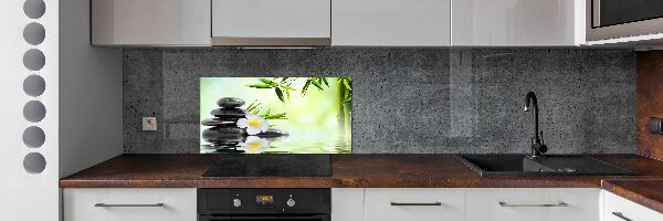 Hob splashback Plumeria and bamboo