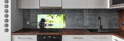 Hob splashback Orchid and bamboo