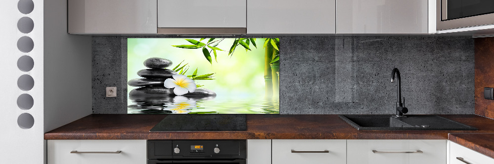 Hob splashback Orchid and bamboo