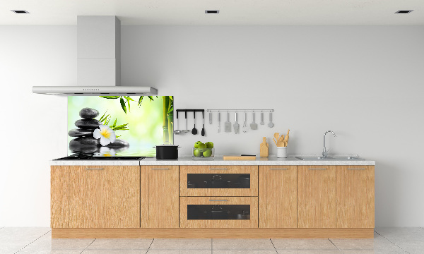 Hob splashback Plumeria and bamboo