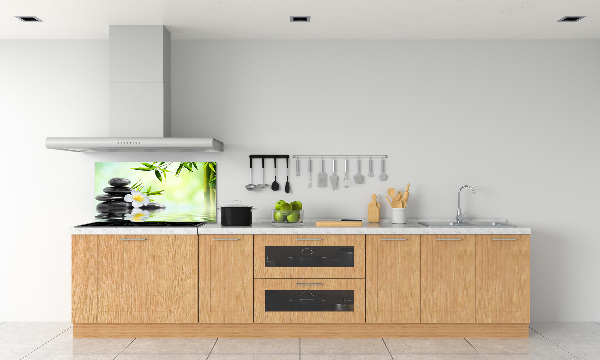 Hob splashback Plumeria and bamboo